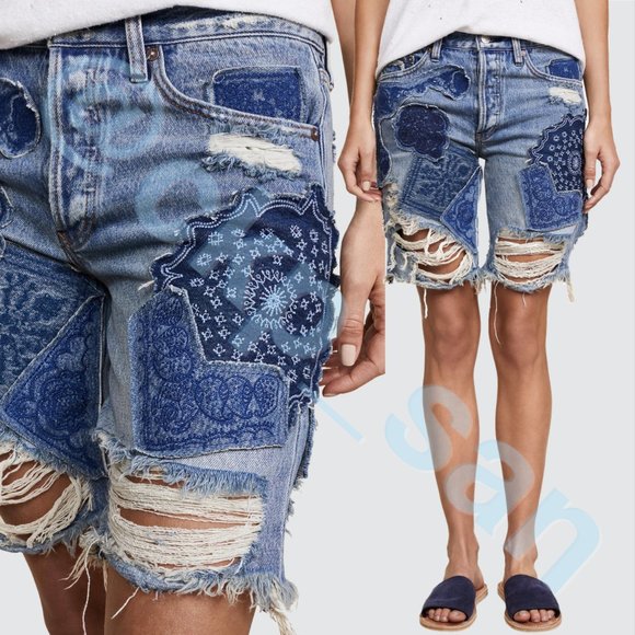 Free People Heart Breaker Patched & Embroidered Shorts Sz 26 - Picture 4 of 14